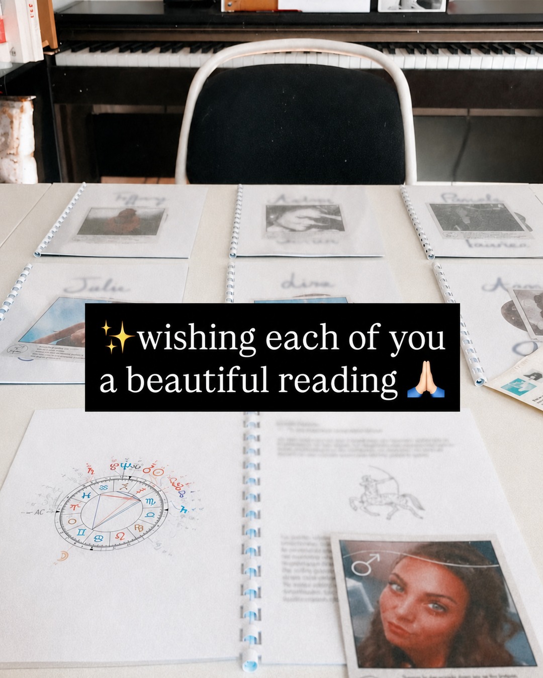 Printed booklets prepared for a beautiful reading