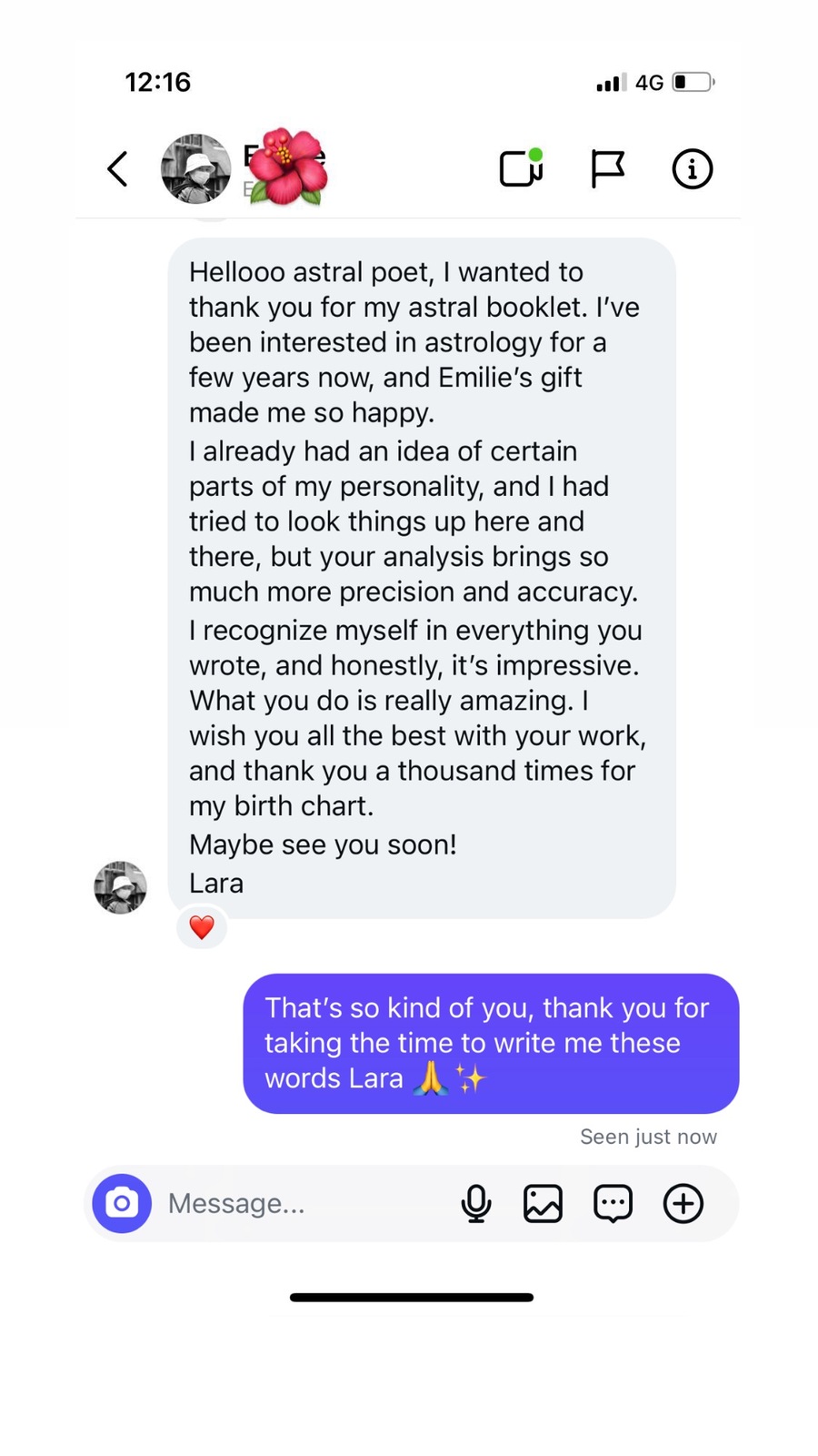 Astral booklet customer review screenshot 2